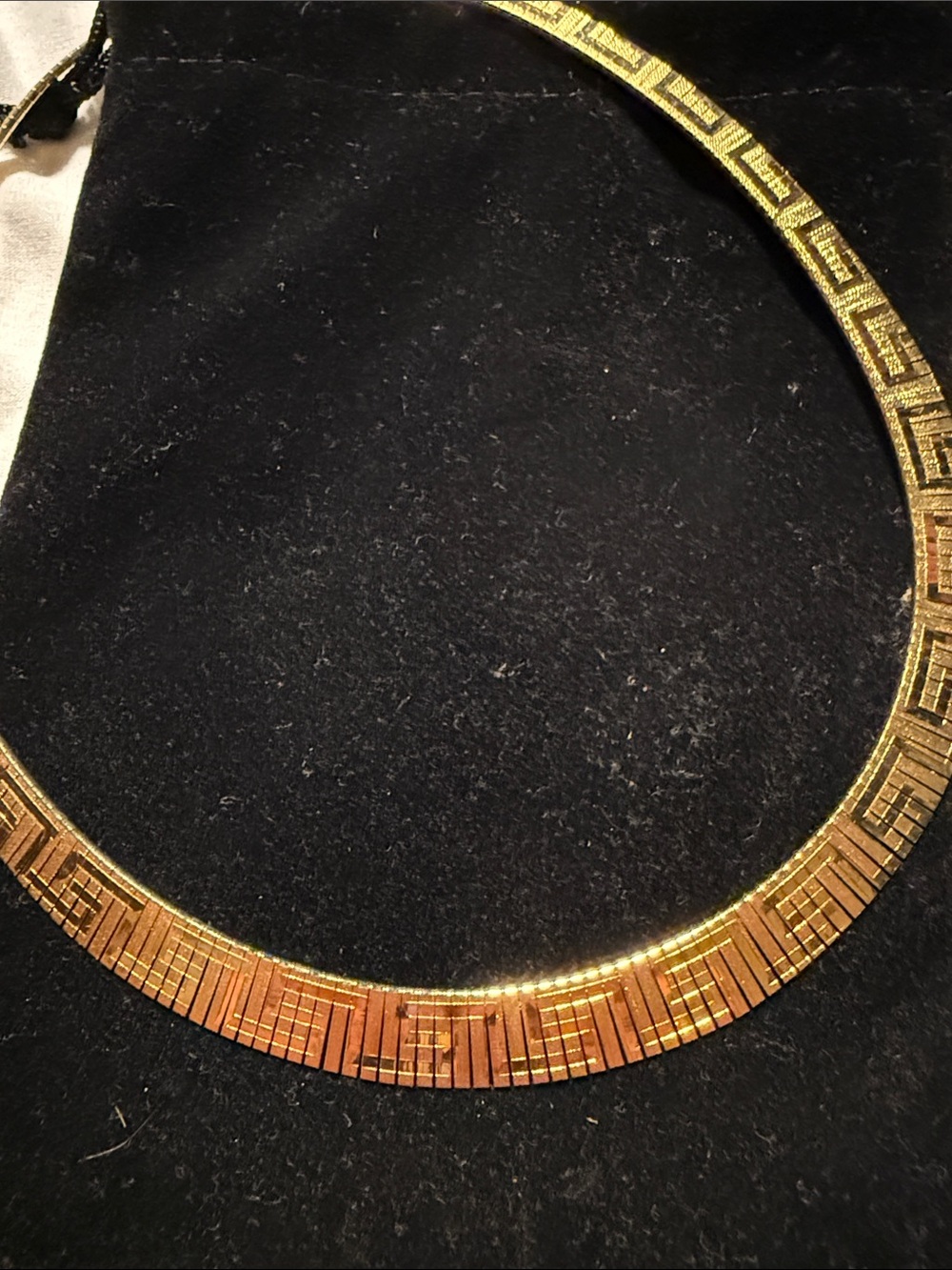 Gold Geometric Engraved Collar Necklace - Women Jewelry